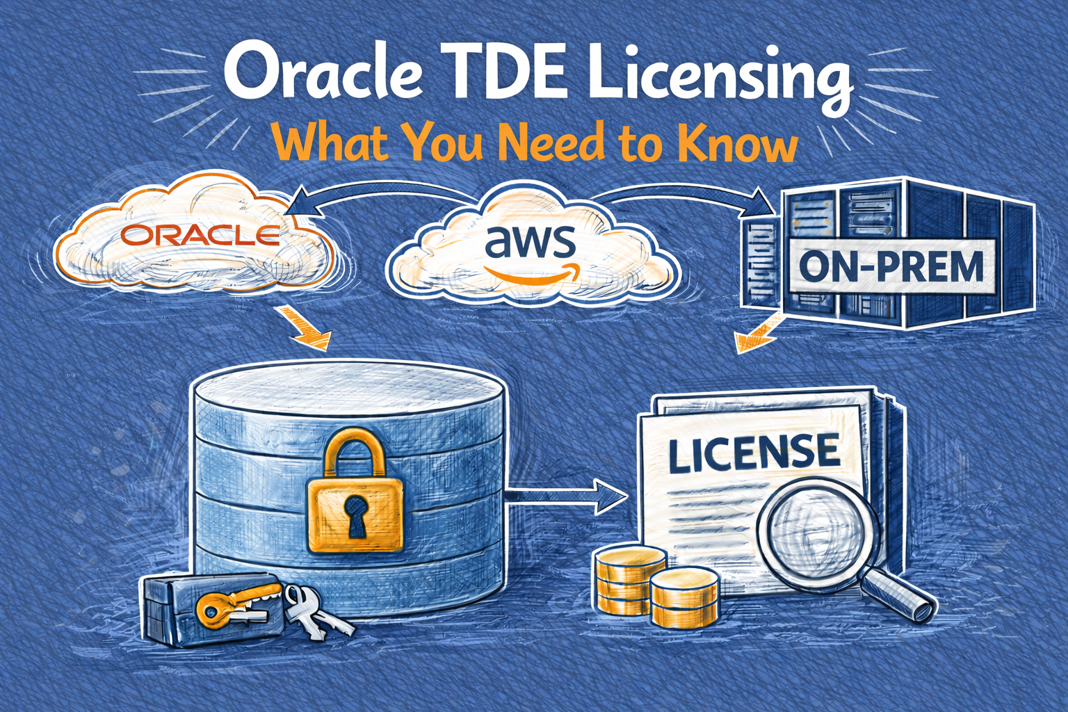 Diagram showing Oracle TDE Licensing - how it works