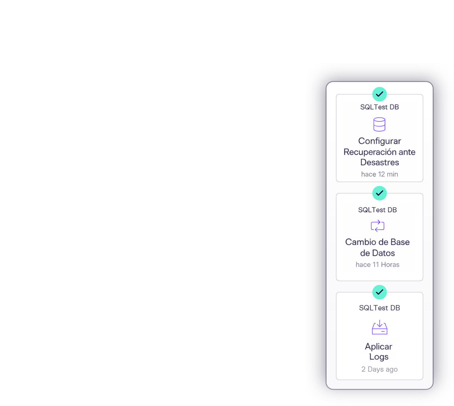 DBVisit side bar spanish