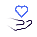 hand heart blue